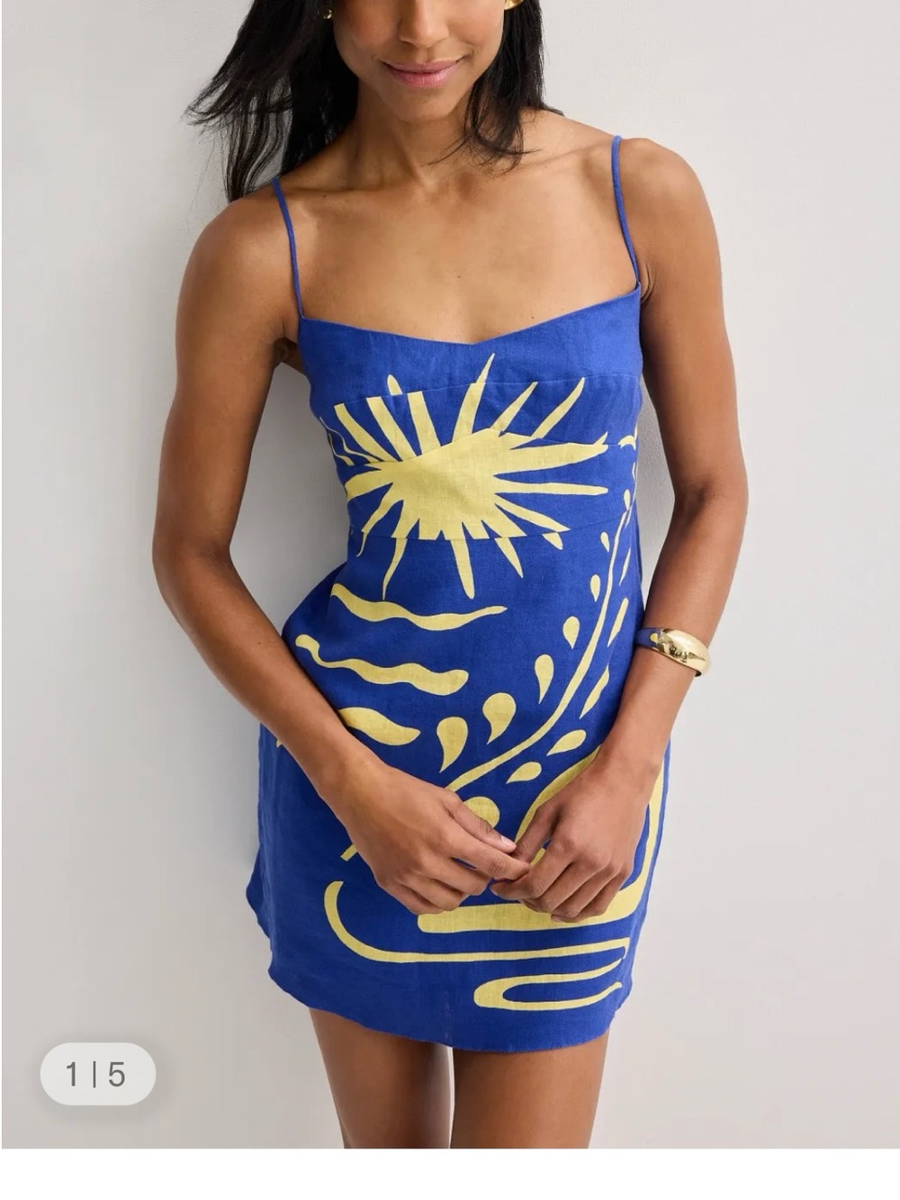 Blue & Yellow Sunprint Slip Dress